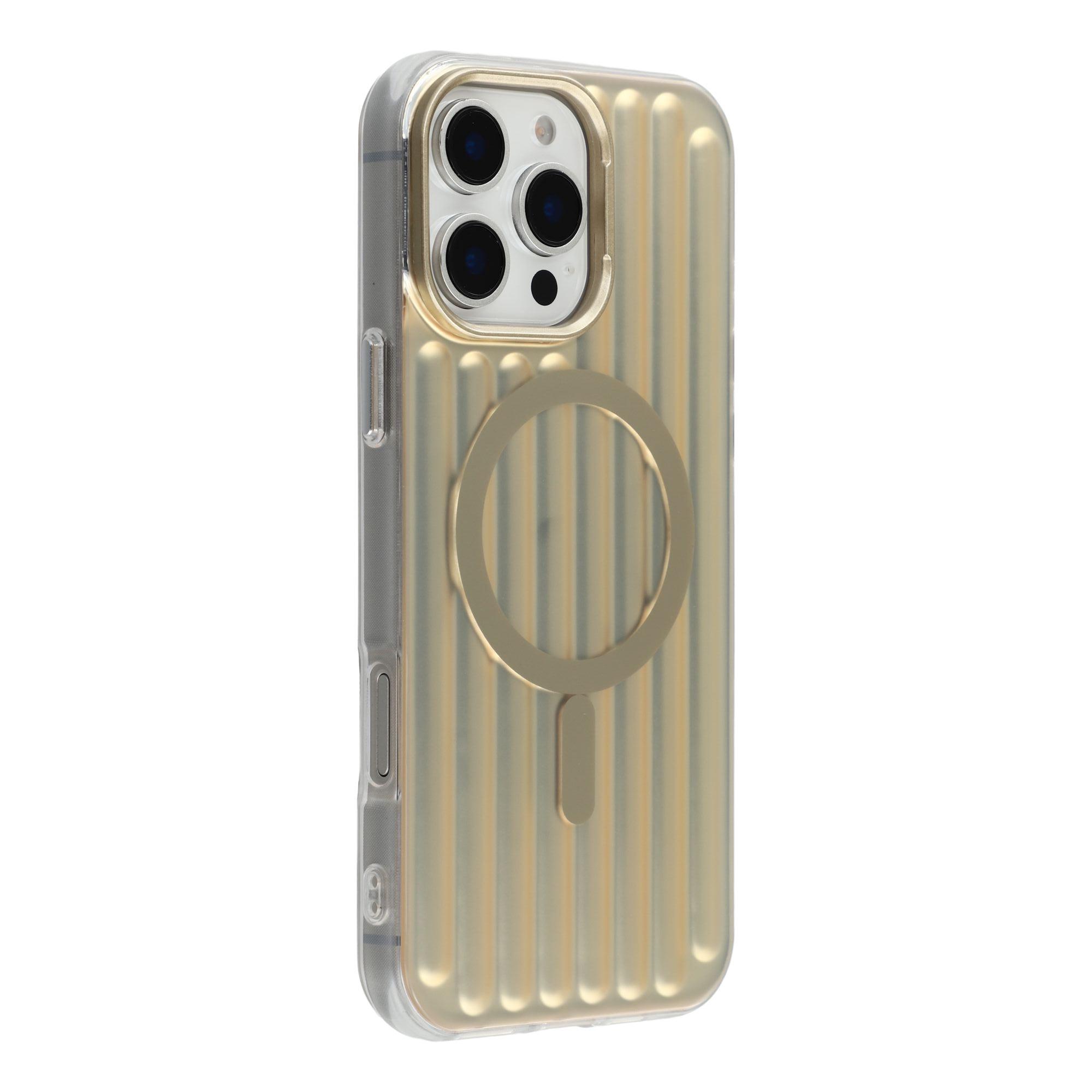 

For iPhone 16 Pro Case Compatible with MagSafe Luggage Texture IMD TPU Phone Back Cover C
