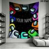 Custom Name Among Us Wall Tapestry Aesthetic Wall Hanging Printed Fabric Blanket Decorative Tapestries for Bedroom Living Room Home Decor