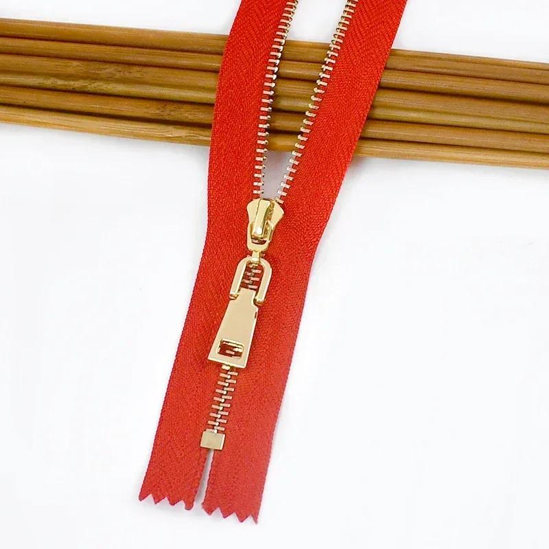 5Pcs Meetee 15/18/20/25/30cm 3# Metal Zippers Close-End Auto Lock Zips for Bag Garment Zip Closure Repair Sewing Accessories