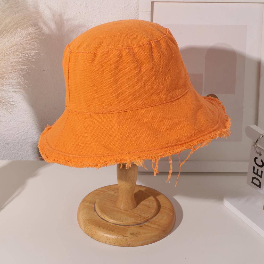Japanese fringed candy-colored fisherman's hat, made of cotton, simple, sweat-absorbent, versatile and sunshade basin hat