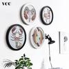 Rame Foto Rotunde din Lemn Cadou Creativ DIY Agățare pe Perete Suport Foto din Lemn Ramă Foto Montată pe Perete Decorațiune Rotundă pentru Casă