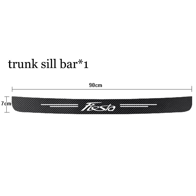 

Накладка на порог двери автомобиля из углеродного волокна, защитная накладка на багажник, бампер, педаль, устойчивая к царапинам, водонепроницаемая наклейка для Ford Fiesta 1Pcs-For-Fiesta