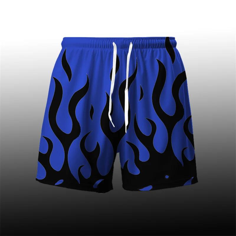 Fire Flame Muay Thai Boxing Kickboxing Shorts Pants 3D Print Fighting Training Unisex Men Women Quick Dry Fitness Gym Sport Workout Casual Streetwear