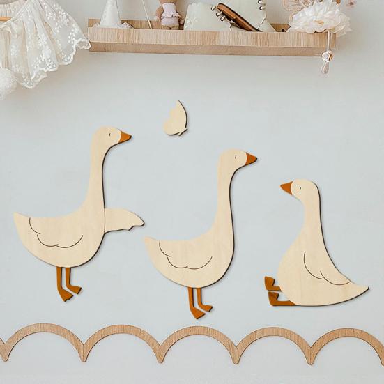 Decorazione Murale con Oca in Legno Stile Vintage Boho Arte Murale per Cameretta Bambini Poster Animale Divertente per Sala Giochi Sfondo Festa Baby Shower