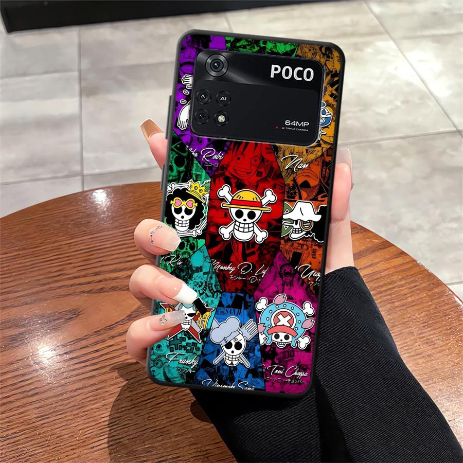 Black Soft Phone Cover Case for Xiaomi Poco C50 C61 F3 C75 F1 M5 M3 M4 M7 Pro C40 C71 X3 X4 X5 X7 Pro One Piece Portgas D Ace