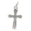 Altesse [L2983] - Rhodium-plated Silver 'Cross' Pendant - 17x11 Mm