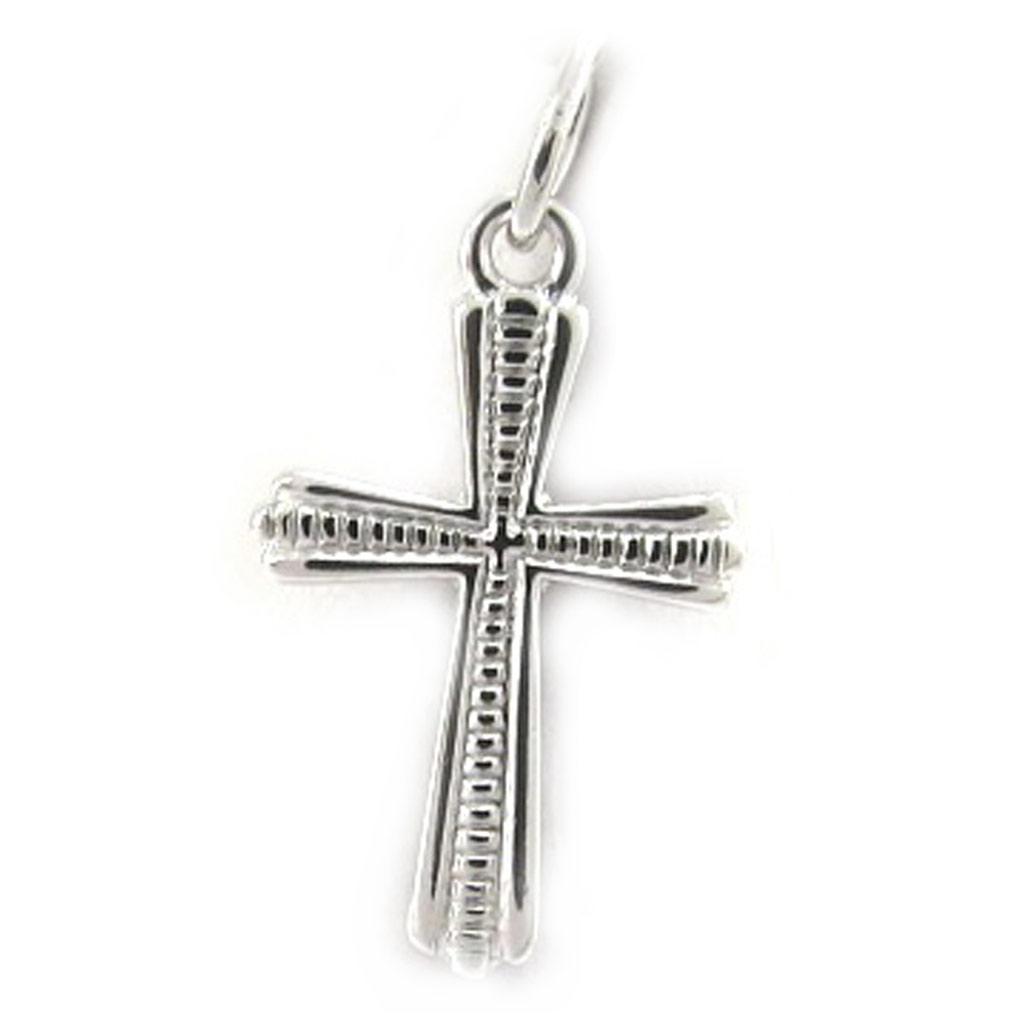 Altesse [L2983] - Rhodium-plated Silver 'Cross' Pendant - 17x11 Mm