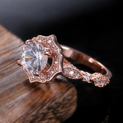 New New Engagement Ring  Flash Round Shining CZ Rings Luxury Crystal Women Jewelry