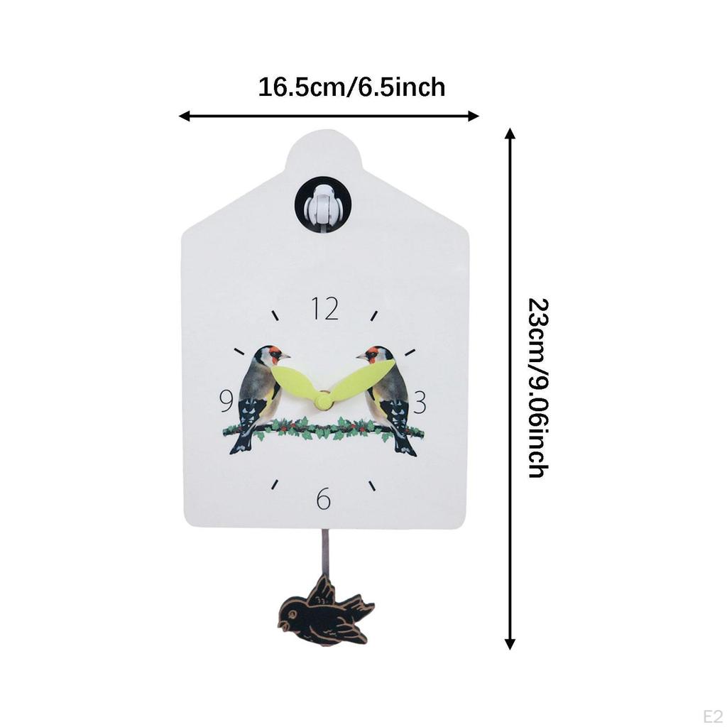 Wooden Cuckoo Clock Wall Adjustable Battery Powered Elegant with Pendulum for Living Room