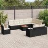 VidaXL Garden Lounge Set with Cushions 11 Pcs, Patio Sofas, Furniture Set, Outdoor Terrace Furniture, Black 3257827