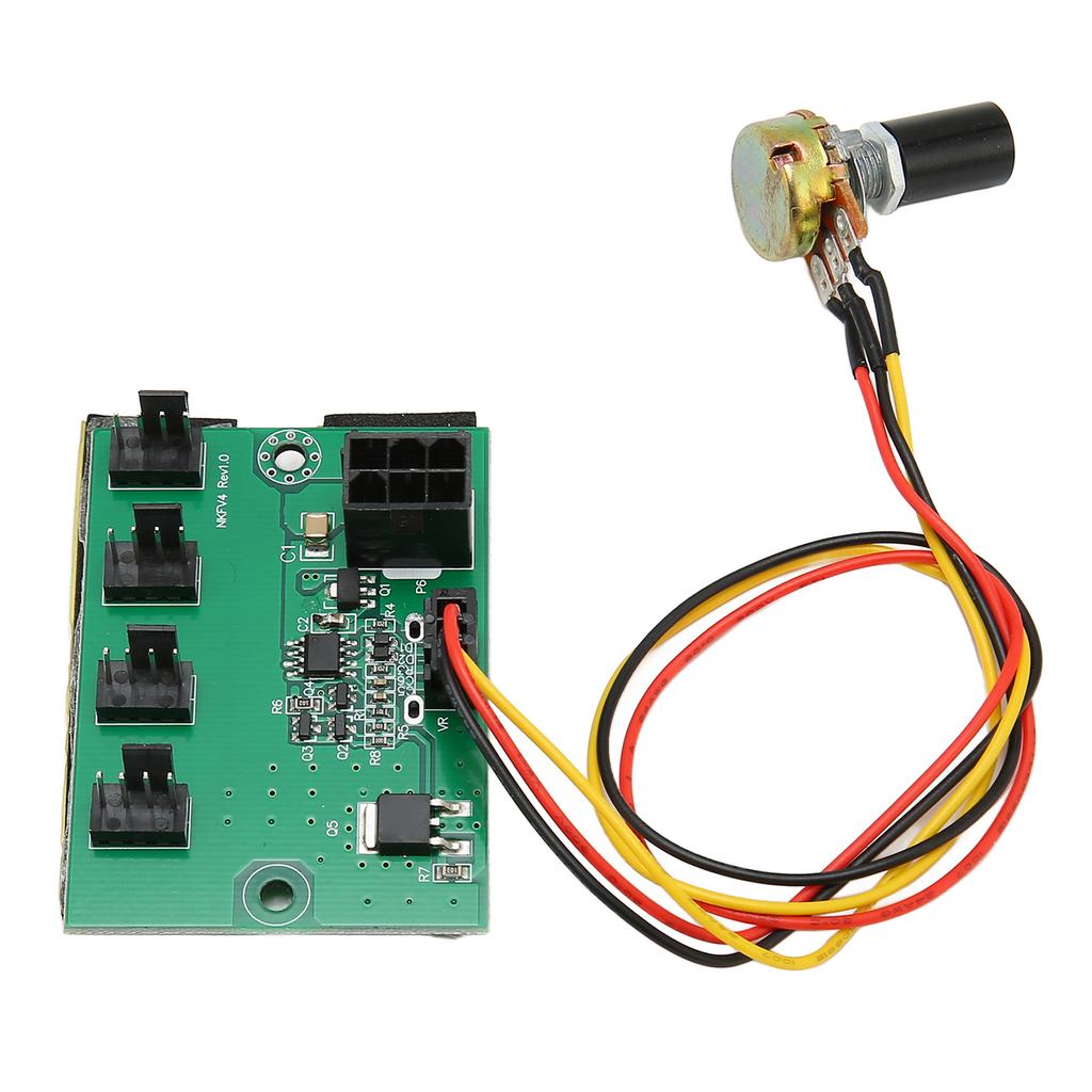 PC Fan Speed Controller DC 12V PWM 4 Way 11.8in Cable Easy Installation PC Chassis Fan Hub for Computer Case