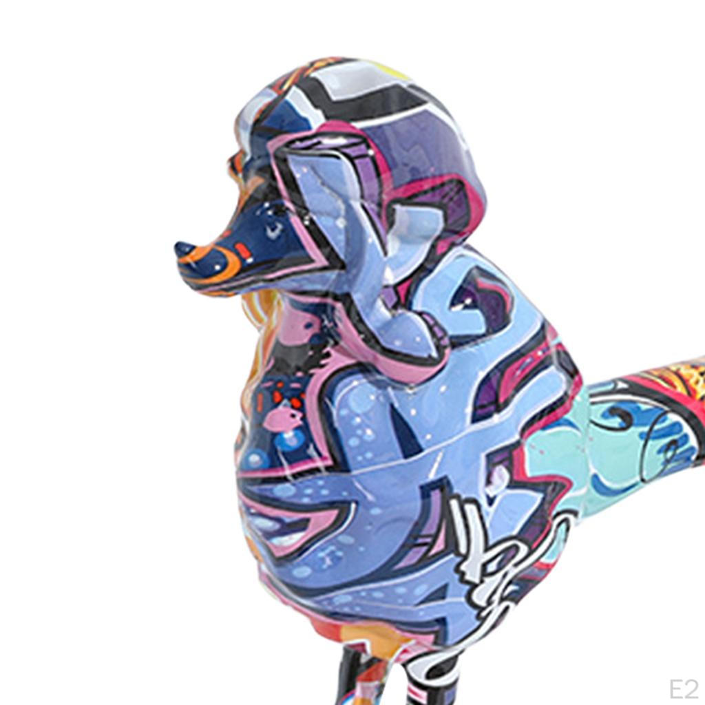 Emulational Figurine Resin Poodle Sculpture Animal Statue Home Ornament Puppy Display Gift Bedroom