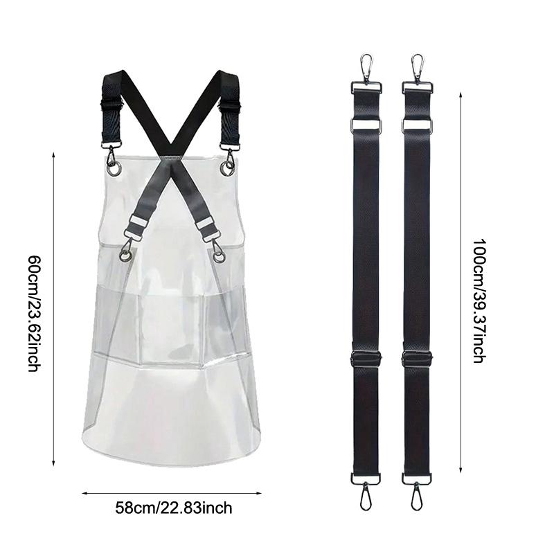 Fashionable Transparent Pvc Apron Waterproof Kitchen Home Accessories Hair Salon Washable Anti Fouling Ribbon Apron