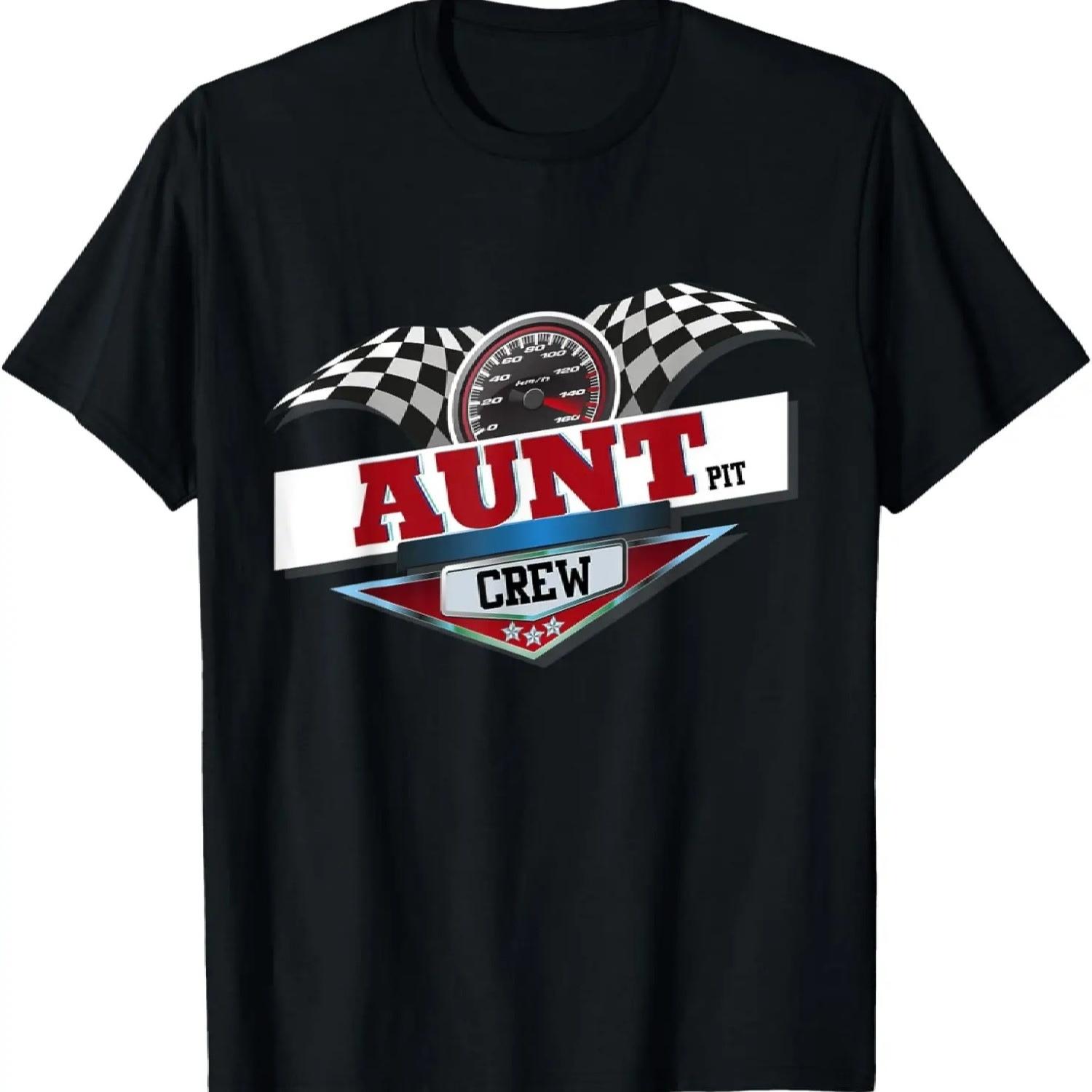 Aunt Pit Crew Shirt for Car Racing Party Matching Costume S