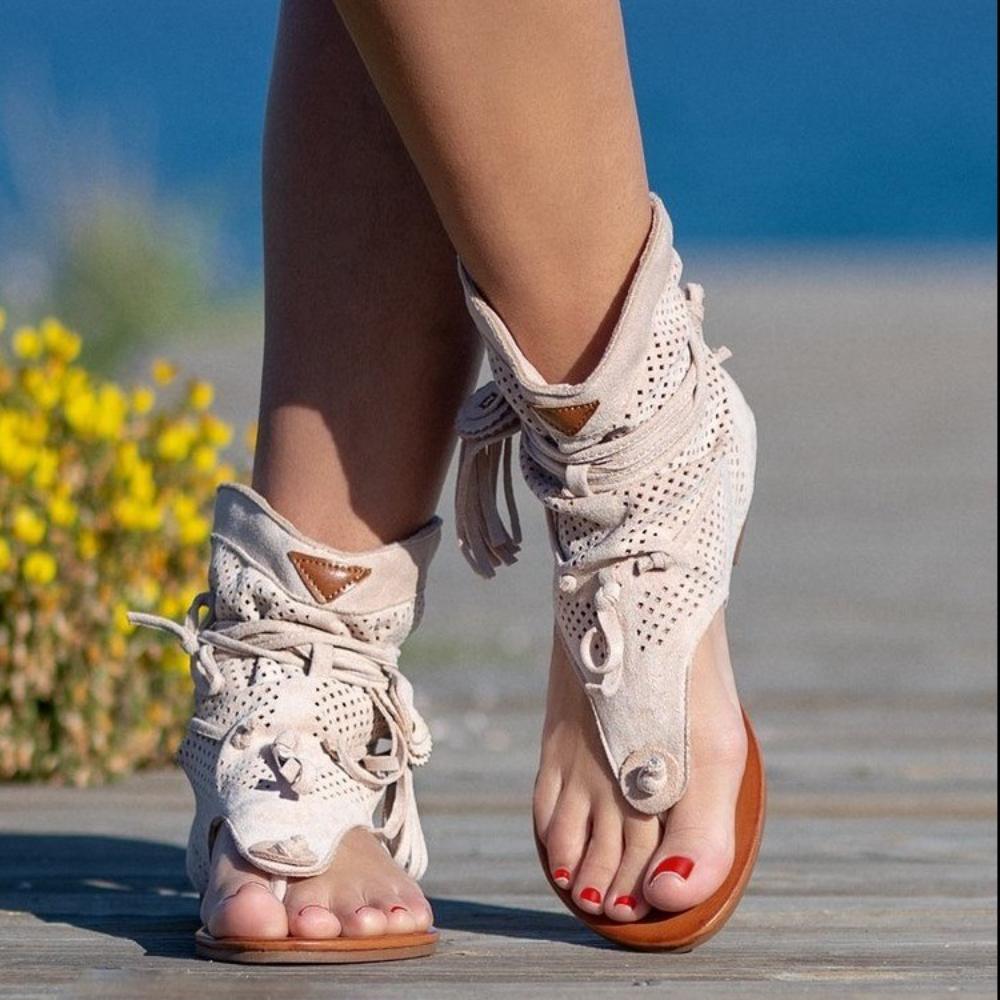 Fashion Women's Sandals 2025 Retro Gladiator Ladies Clip Toe Vintage Boots Casual Tassel Rome Fashion Summer Woman Shoes for Female New