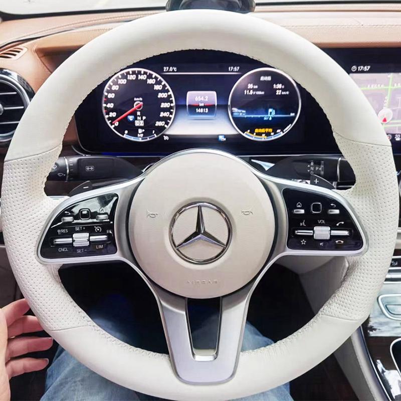 

Шкіряна Накидка на Кермо Автомобіля Аксесуари для Mercedes Benz A W177 B W247 C-Class W205 CLS-Class D