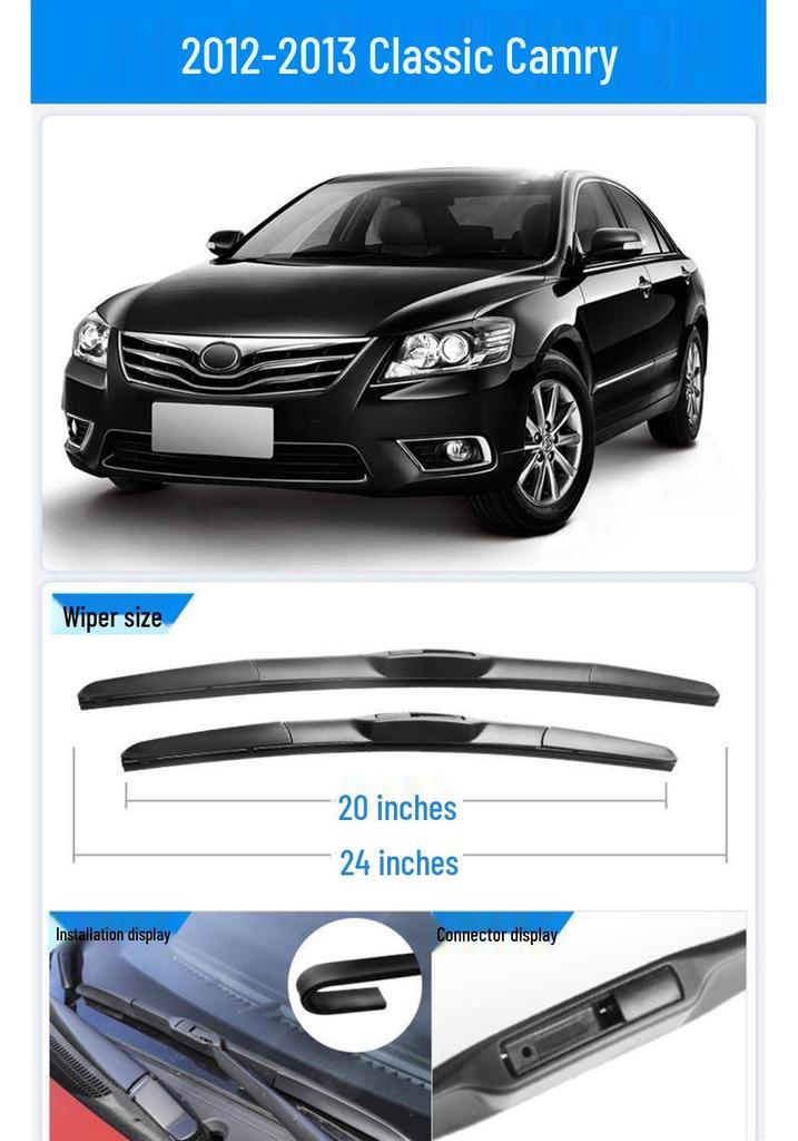 Toyota Camry 8th Gen Frameless Silent Wiper (2018-2023) - 22''/21''