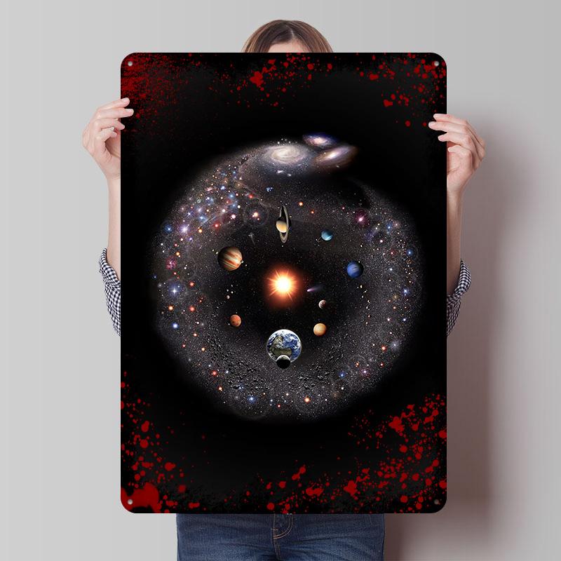 

Постер Солнечная система и Галактика, Настраиваемое настенное искусство, Винтажные металлические таблички, Ретро жестяная табличка для мужской пещеры, Игровая комната, Декор комнаты, Дом 20x30cm（7.8x11.8inch）