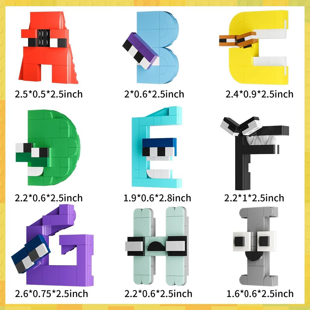 Moc 26 Stile Englisch Alphabet A-Z Zahlen Buchstaben Baustein Set Legende Buchstaben Pädagogisch Unisex Steine Puzzle Kinderspielzeug