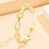 Euro-American Simple Stainless Steel Charm Chain Open Bangle