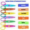 1/6PC Creative Wavy Pattern Safety Scissors Student Plastic Laciness Zig Zag Paper Cutter DIY Handmade Round Head Kid Scissors
