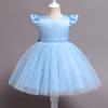 Toddler Girl Red Christmas Princess Dress Cute Baby Girl Birthday Party Tutu Gown Newborn Backless Bow Beading Costume