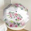 Parapluie Romantique Floral Pliant Automatiquement avec Design à 3 Plis et Cadre en Fer - Parfait pour les Festivals, les Voyages, l'Usage Quotidien et les Cadeaux !1125064a