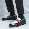 Fashion Party men's leather shoes Fashion designer style design Leisure Office Handsome casual young Versatile loafers Color blocked