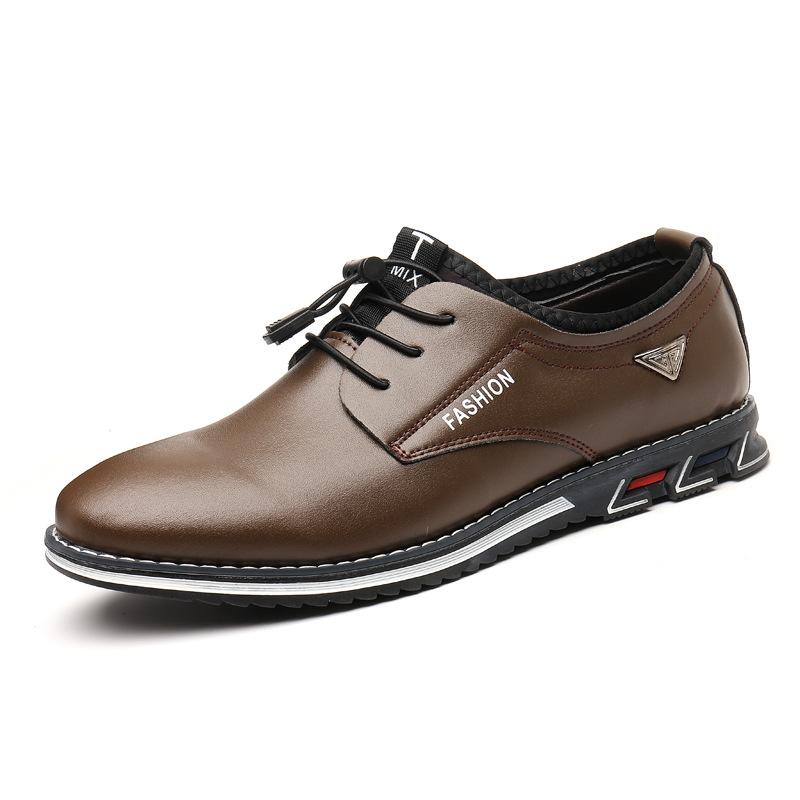 British Casual Shoes Cowhide Leather Shoes Men Comfortable Low-top Fashion Leather Shoes Formal Shoes New Men Shoes Leather