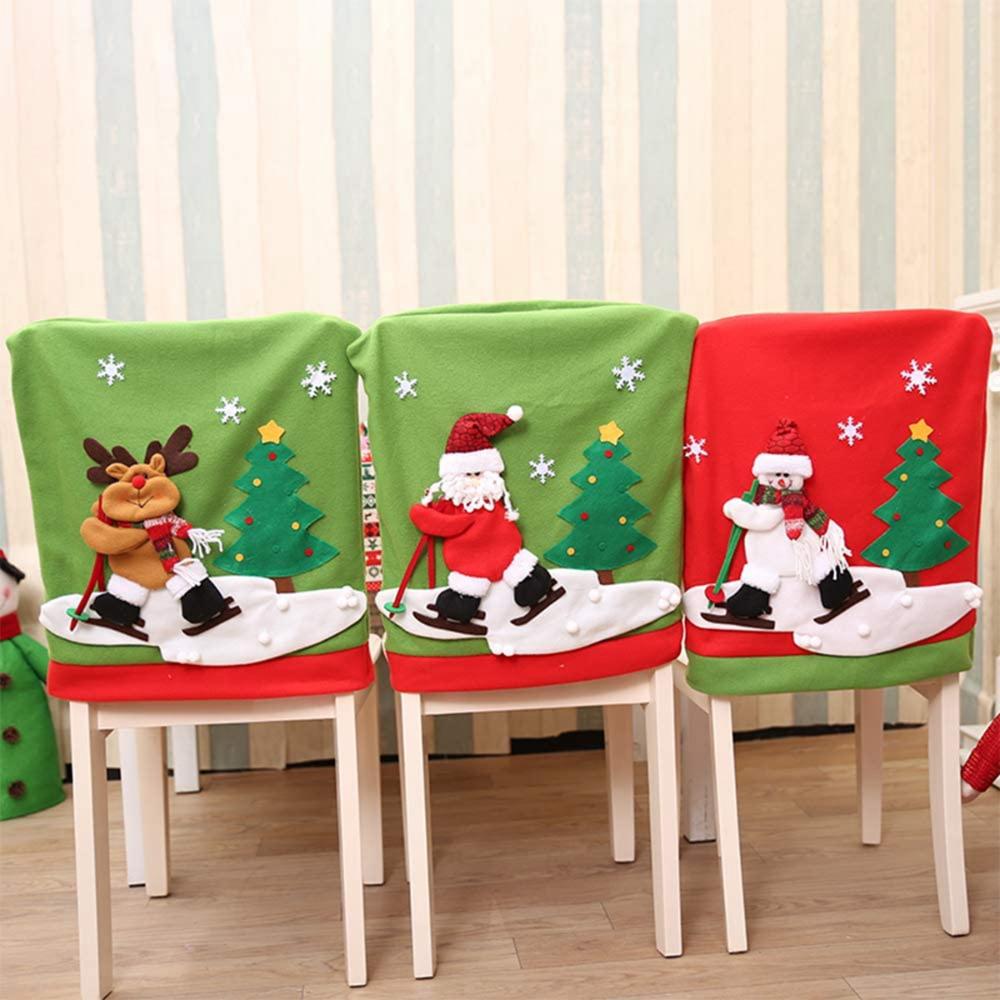 Home Xmas Santa Claus Snowman Chair Back Covers Chair Cover Christmas Decoration New Year Decor