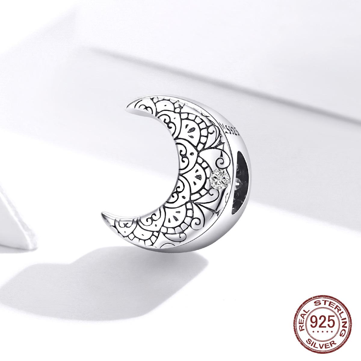 

925 стерлингового серебра Vine & Moon Оригинальный шарм для бренда Женский DIY Браслет Ювелирные изделия