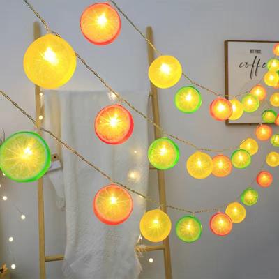 Party Rom Obst Dekoration Zitrone Lichterketten Indoor Party Atmosphäre Weihnachten Batterie USB Lichterkette Vorhang 046