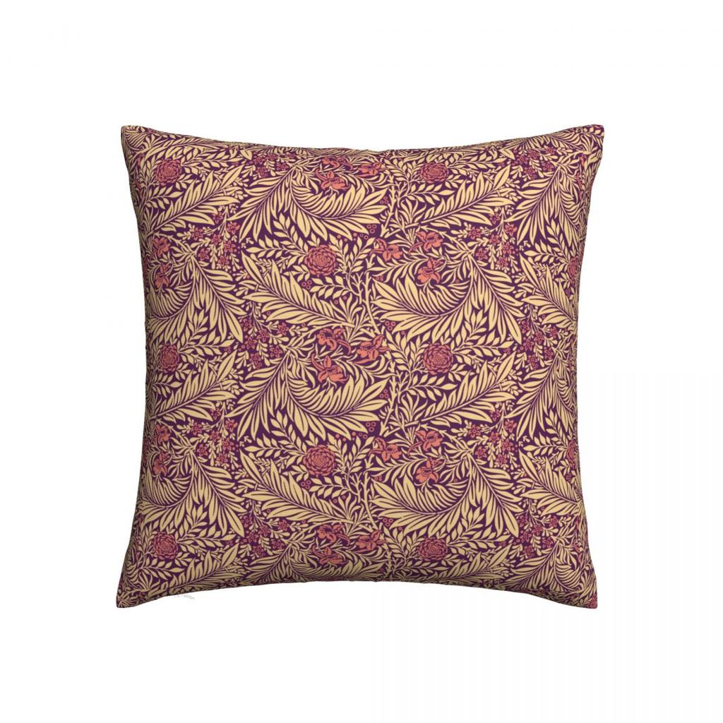 William Morris Antique Pillowcase Soft Fabric Cushion Cover Decoration Red Throw Pillow Case Cover Home Zipper 18"
