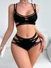 Net Clothes, Sexy Underwear, Pajamas Set, Popular Sexy Hollow Black Silk Jacquard, Tight And Thin One-Piece.
