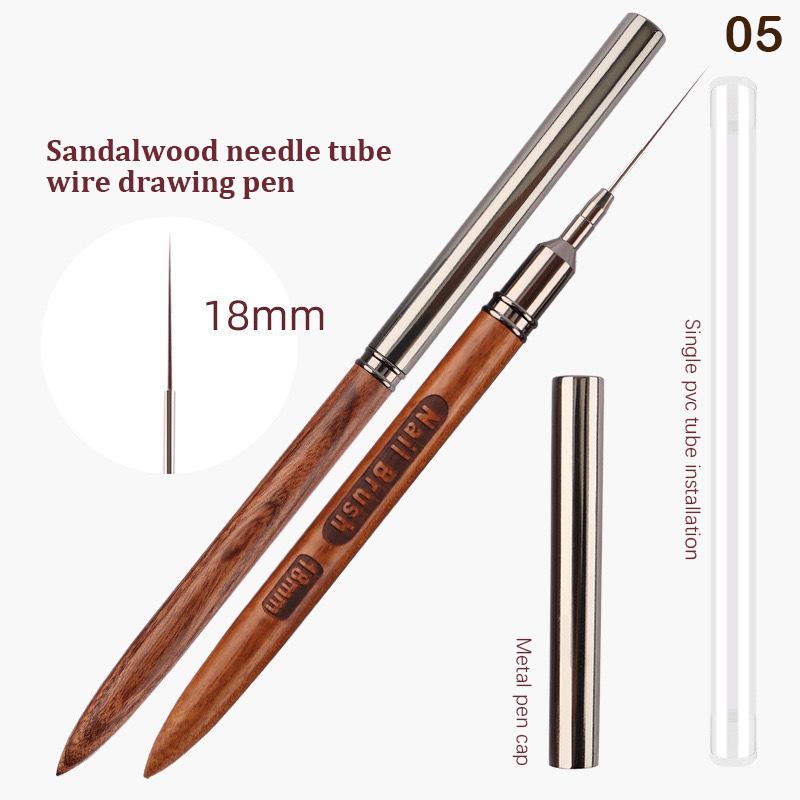 Sandalwood Extremely Fine Nail Design Line Pen Nail Construction Painting Brush Uv Gel Extension Drawing Carving Pen Diy