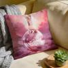 KKenia Os PinkAura Singer Cushion Cover Washed Linen Soft Breathable Decorative Case For Sofa Home Pillow Cover