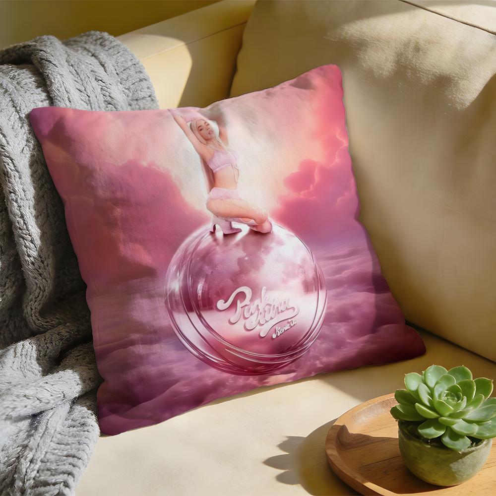KKenia Os PinkAura Singer Cushion Cover Washed Linen Soft Breathable Decorative Case For Sofa Home Pillow Cover