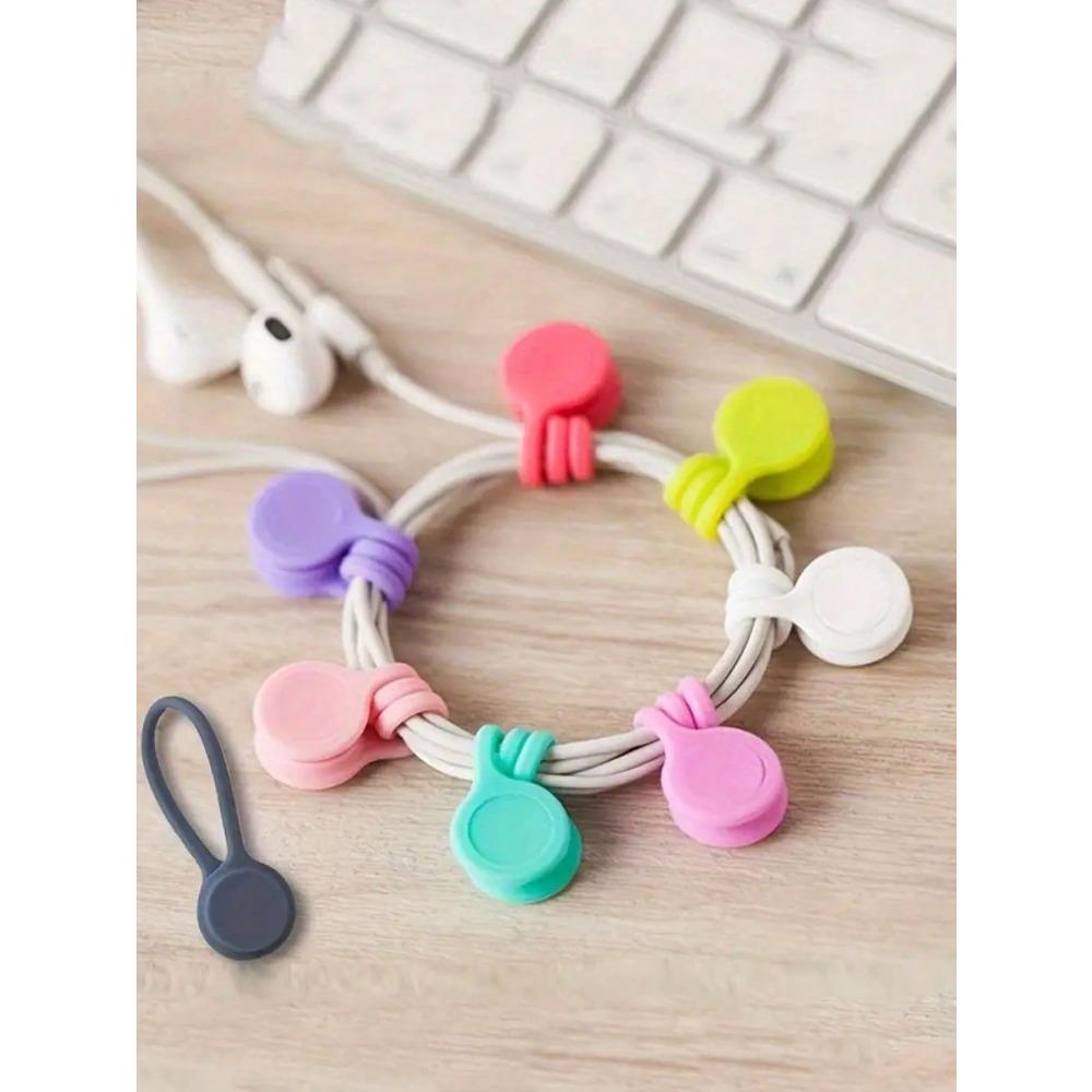 Magnetic Cable Organizer, Reusable Silicone Cable Ties, Twist-Tie Cable Management for Bundling and Organizing Items, Refrigerator Magnet Cable Wrap