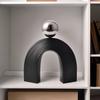 Minimally Artistic Sculptur black electroplated gold ball resin arch Figurines Creative Art Ornaments Desktop Decoration Crafts