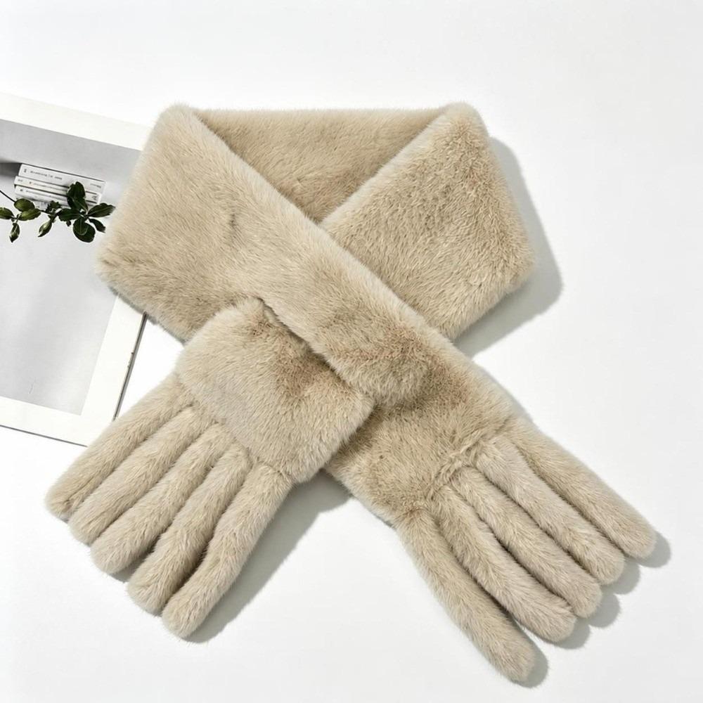 Thickened Women's Scarf Windroof Winter Collar Scarf Soft Faux Rabbit Fur Scarf  Winter