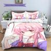 Gasai Yuno Pattern Bedding,Quilt Set Quilt Cover Pillowcase Home Birthday Gift (1 * duvet cover + 2 * pillowcase, without core)