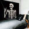 Riyidecor Skull Skeleton Tapestry Wall Hanging 51Hx59W Inch Funny Black and White Theme Home Decor for Men Women Gothic Hippie Halloween Bohemian