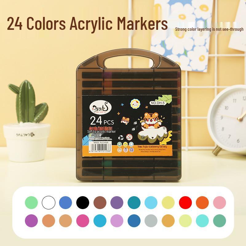 Children's Back-to-School Acrylic Markers - Waterproof, Layerable DIY Hand-Painted Watercolor Pens