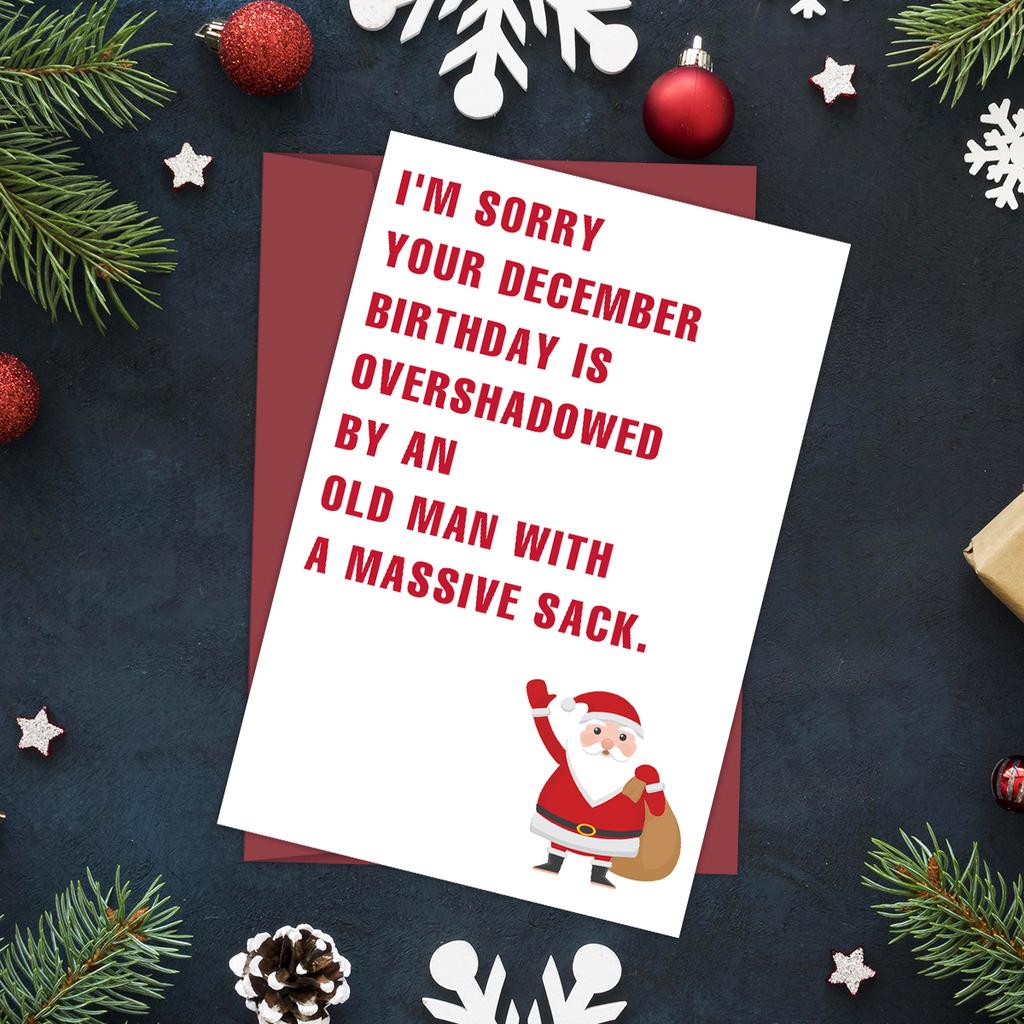 Kadınlar Erkekler için Komik Aralık Doğum Günü Kartı, Arkadaşlar için Mutlu Noel Tatili Doğum Günü Kartı, Komik Noel Doğum Günü Hediye Kartları