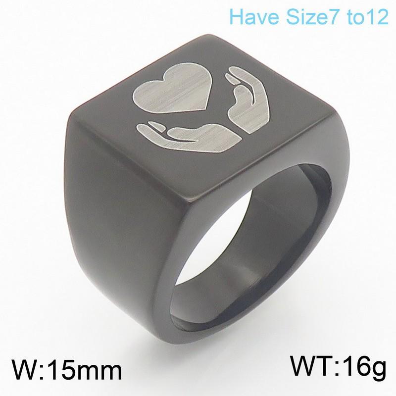 Geometrischer runder Titanstahlring mit graviertem Logo - Polierter Edelstahl für Männer & Frauen, Kalter Stil