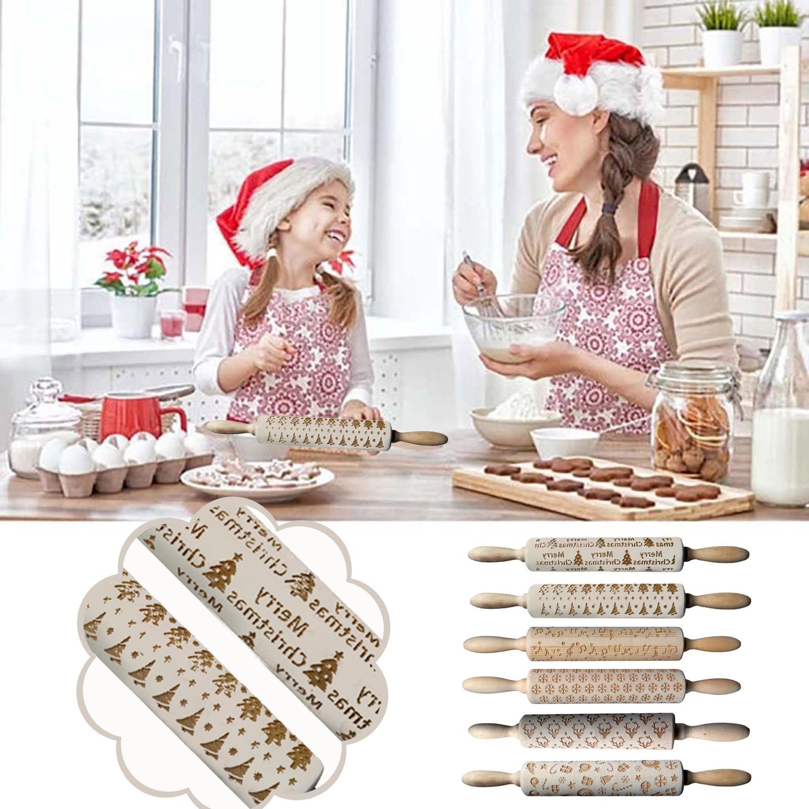 

Рождественские скалки с гравировкой и резным тиснением по дереву скалка кухонный инструмент