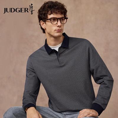 Zhuangji Men's Mercerized Cotton Long-Sleeve Polo Shirt