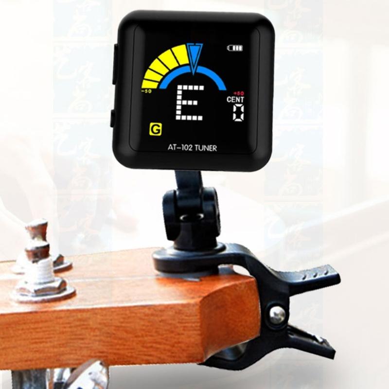 Rechargeable Clip On Guitar Tuner 360 Degree Rotating Digital Electronic Tuner for Guitar Bass Violin Ukulele Tuner