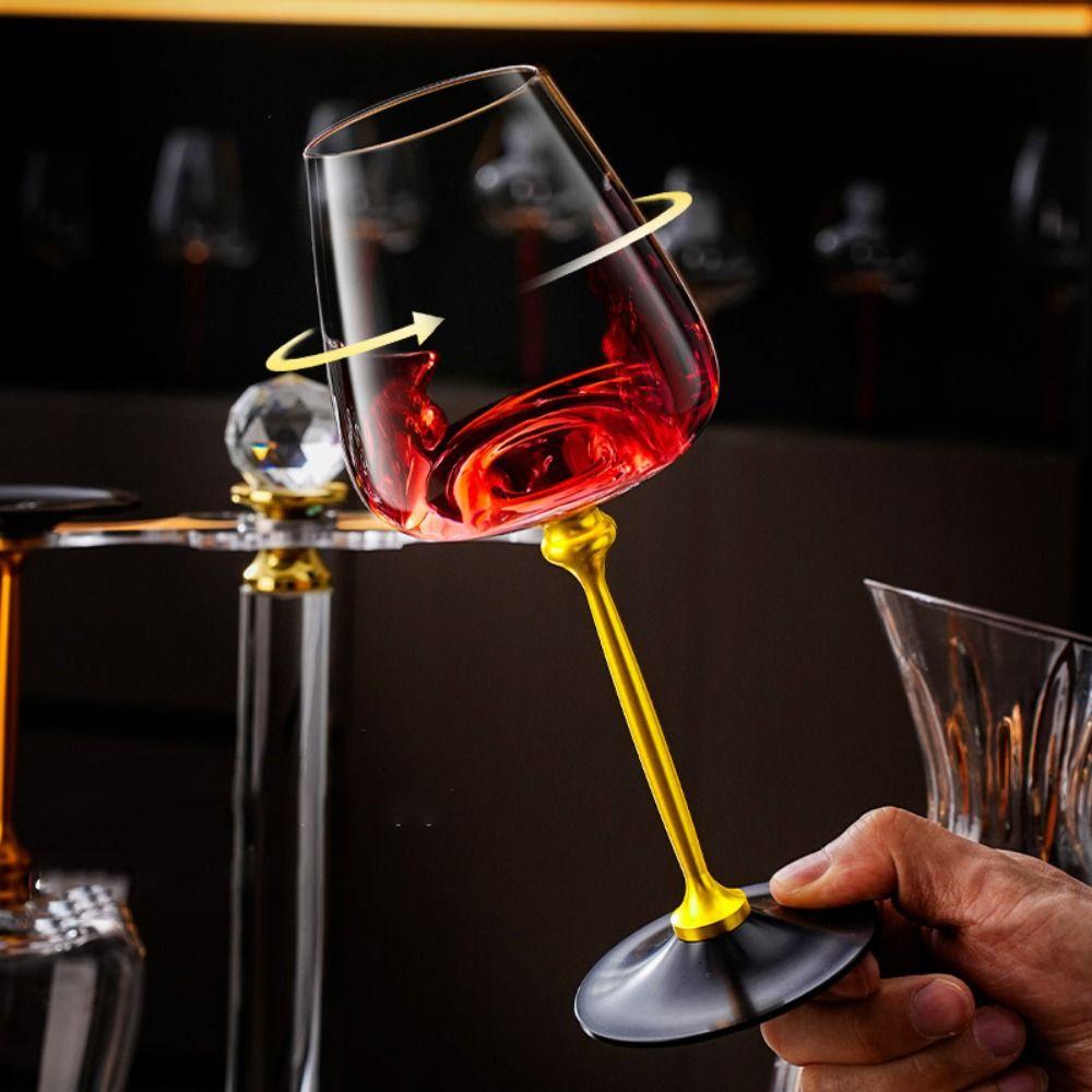 Ergonomischer Halter Drehendes Glas Weingläser 500ml Weindekanter Glasbecher Kristallkelch Geschenk