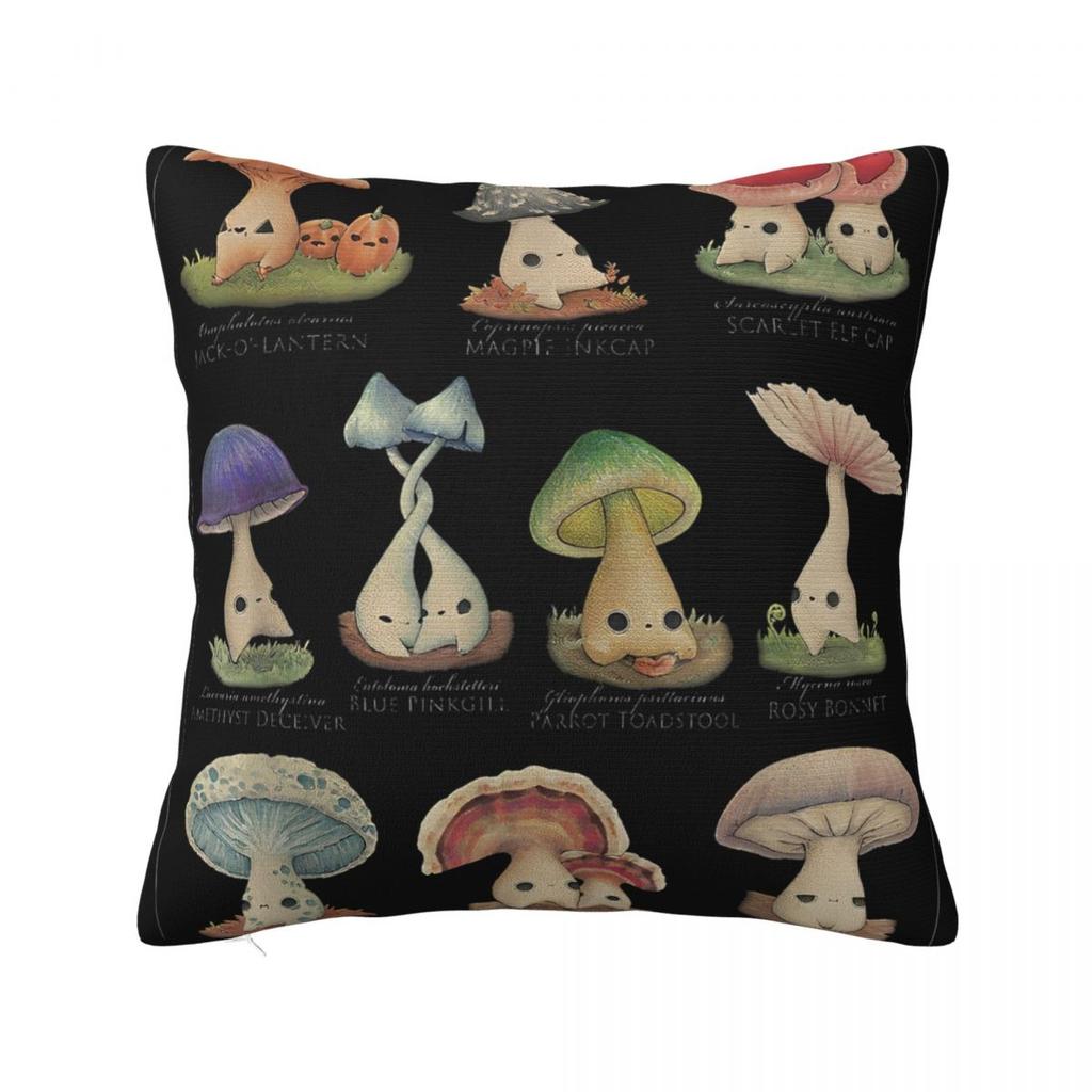 Cottagecore Aesthetic Frog Goblincore Grugne Fairycore Mushroom Pillow Covers Home Cushion Cover Cool Throw Pillow Case 4040